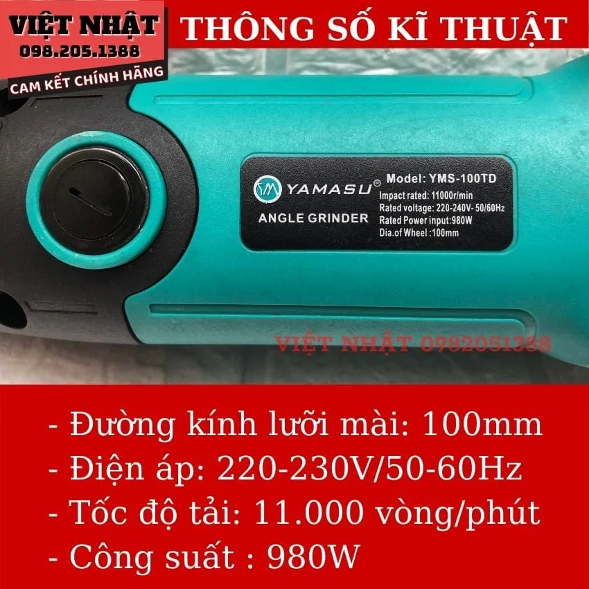 MAY MAI GOC TAY DAI YAMASU 100TD TD04 LUOI 100MM CHINH HANG 3