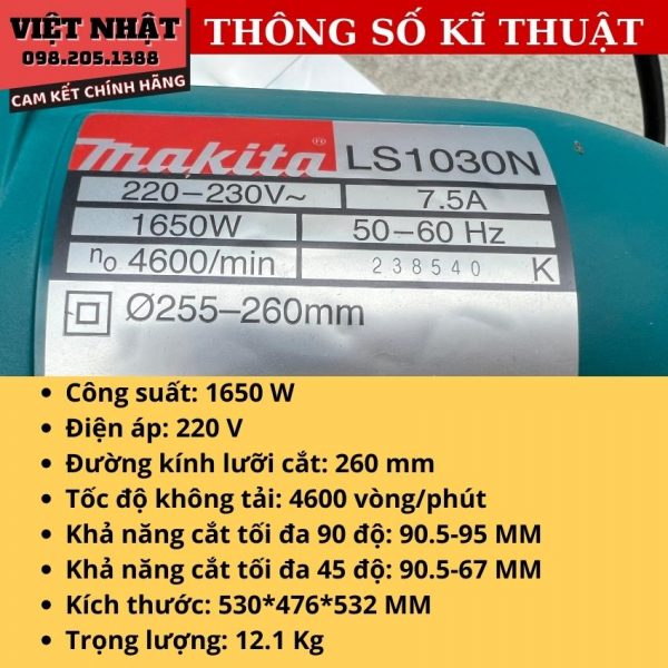 Máy cắt nhôm gỗ Makita LS1030N - Ảnh 3