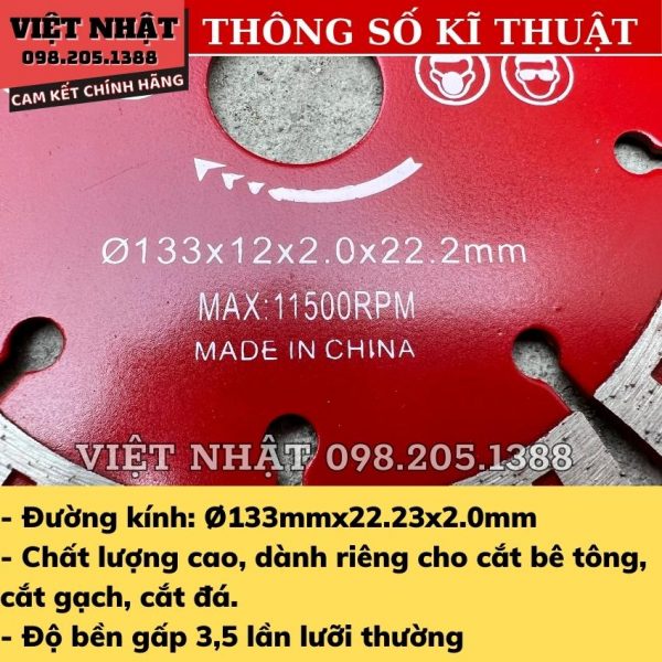 Lưỡi cắt tường đỏ 133mm - Ảnh 2