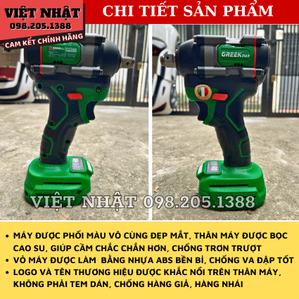 Thân máy siết mở ốc bu lông dùng pin Greekman GM-C500 đầu 2 trong 1, Chân pin phổ thông. 4 19
