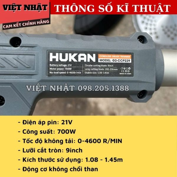 Máy cắt cỏ pin Hukan G2-CCP229 - Hình ảnh 7
