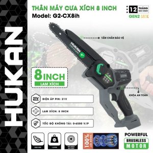 Thân máy cưa xích pin 8inch G2-CX8ih của Hukan