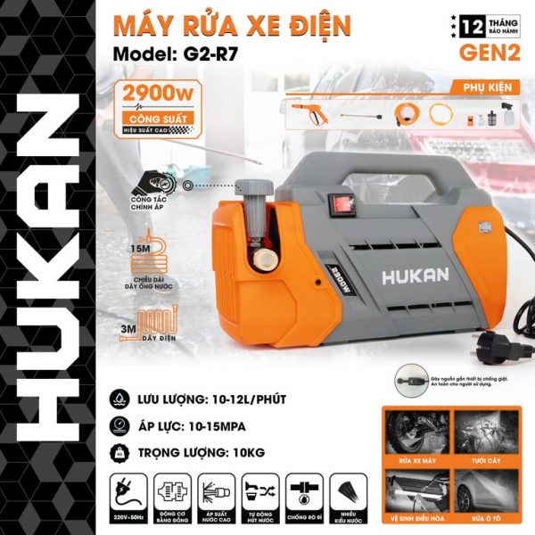 Máy rửa xe điện Hukan G2-R7