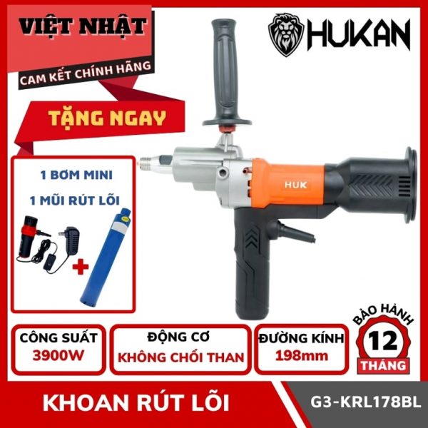 Máy Khoan Rút Lõi Bê Tông 3900W của Hukan G3-KRL178BL