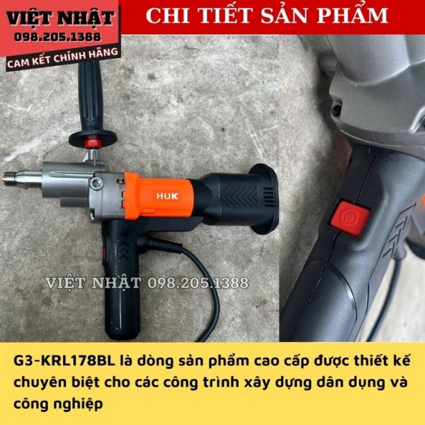 Máy Khoan Rút Lõi Bê Tông 3900W của Hukan G3-KRL178BL - Hình ảnh 4