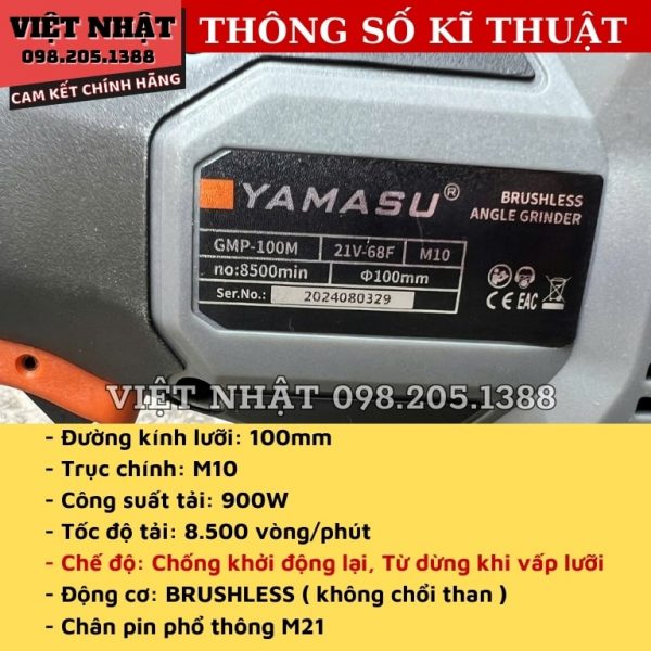 Máy mài pin Yamasu GMP-100M (màu xám) - Hình ảnh 3