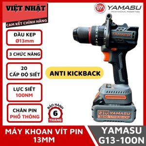Máy khoan pin 13 ly Yamasu G13-100N (màu xám)