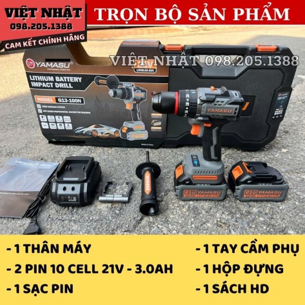 Máy khoan pin 13 ly Yamasu G13-100N (màu xám) - Hình ảnh 2