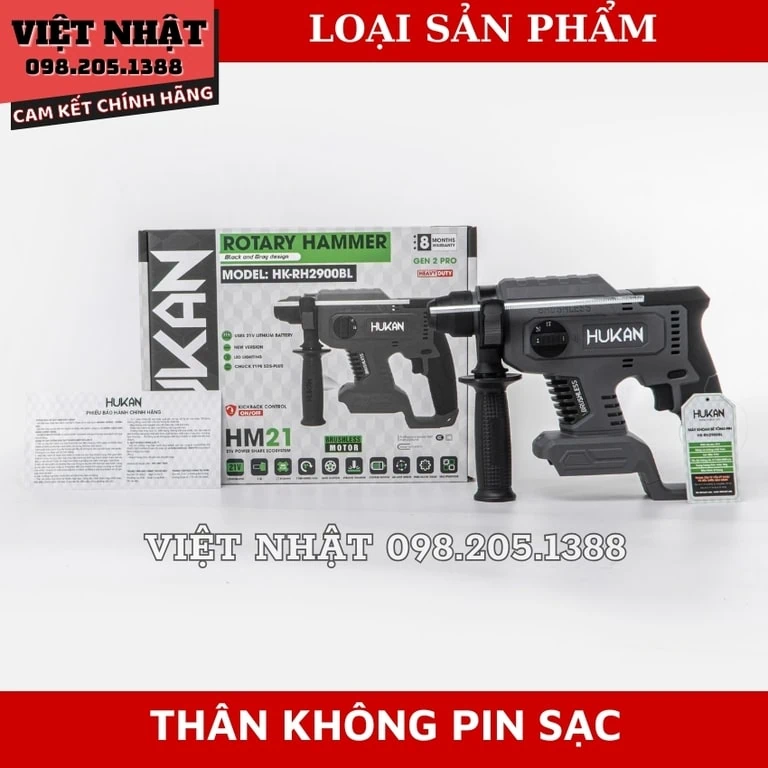 Khoan bê tông 3 chức năng Hukan HK-RH2900BL bản màu xám hk rh2900bl 12