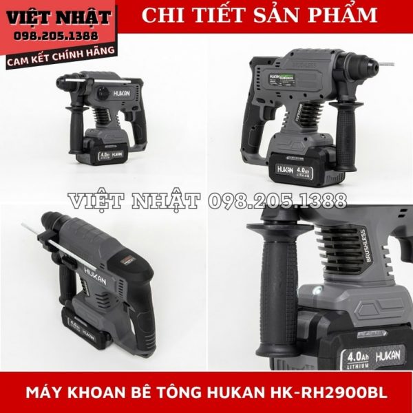 Khoan bê tông 3 chức năng Hukan HK-RH2900BL bản màu xám - Ảnh 6