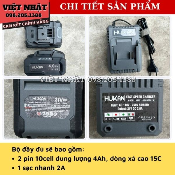 Khoan bê tông 3 chức năng Hukan HK-RH2900BL bản màu xám - Ảnh 8