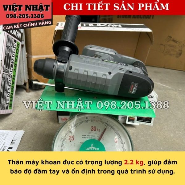 Khoan bê tông 3 chức năng Hukan HK-RH2900BL bản màu xám - Ảnh 4