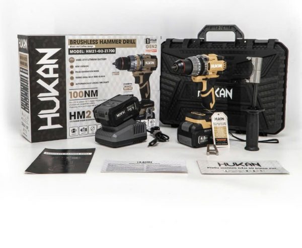 Máy khoan pin Hukan HM21- G2- Z1700 màu sữa - Hình ảnh 3