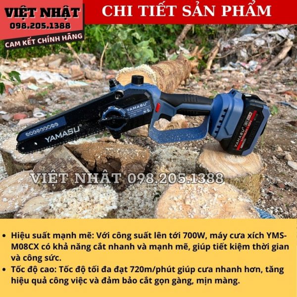 Máy cưa xích pin Yamasu M08CX - Hình ảnh 6