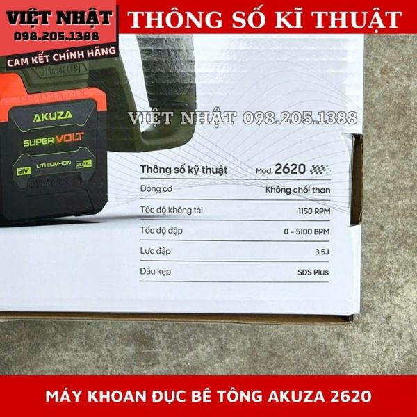 Máy đục bê tông 3 chức năng AKUZA 2620 - Ảnh 3