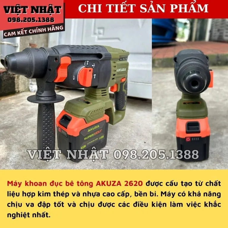 Máy đục bê tông 3 chức năng AKUZA 2620 akuza2620 5