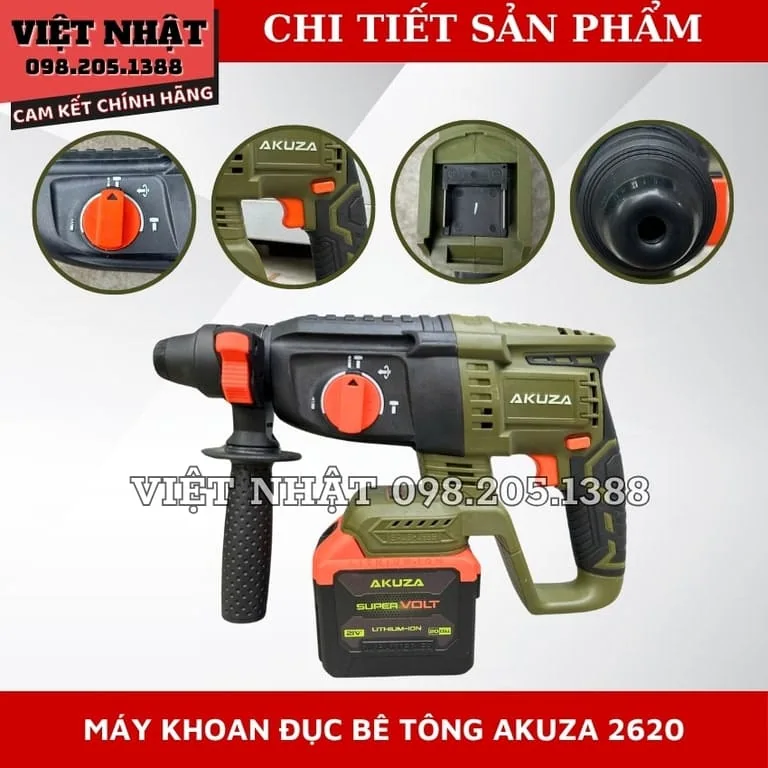 Máy đục bê tông 3 chức năng AKUZA 2620 akuza2620 6
