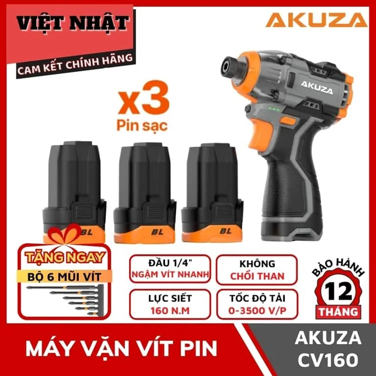 Máy vặn vít pin Akuza CV160 Máy vặn vít pin Akuza CV160