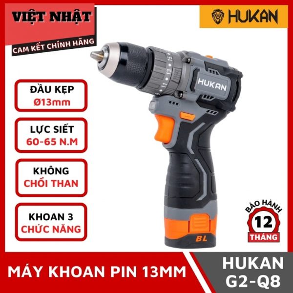 Máy khoan pin 3 chức năng Hukan G2-Q8