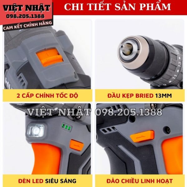 Máy khoan pin 3 chức năng Hukan G2-Q8 - Hình ảnh 6