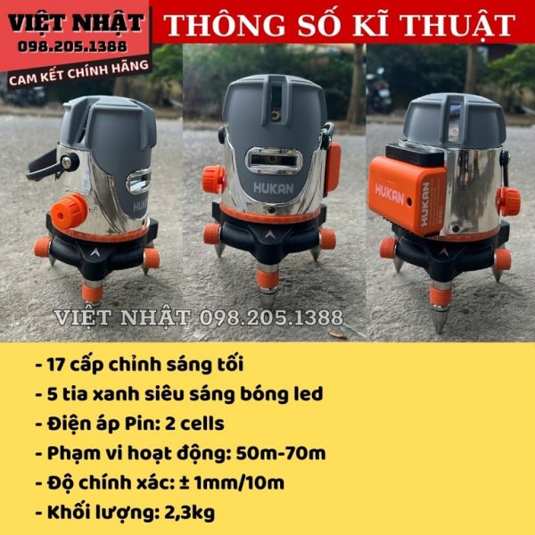 Máy cân bằng laser 5 tia xanh siêu sáng Hukan HK-E63 - Hình ảnh 11