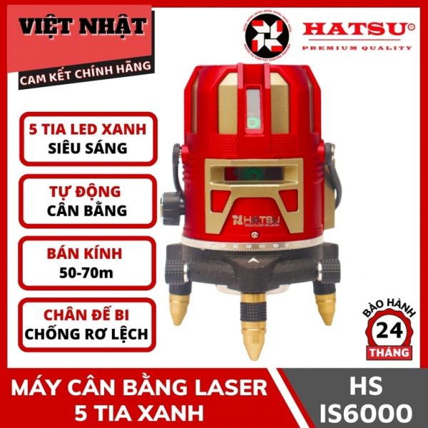 Máy cân bằng laser 5 tia xanh Hatsu HS-IS6000