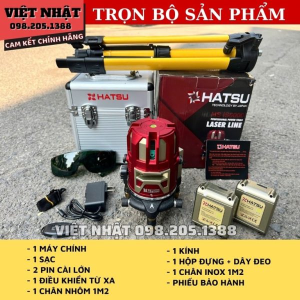 Máy cân bằng laser 5 tia xanh Hatsu HS-IS6000 - Ảnh 2