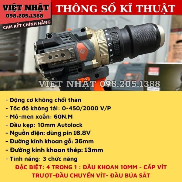 Máy khoan pin Akuza K8quick - Ảnh 3