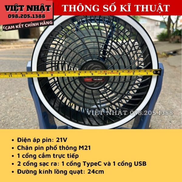Quạt mini dùng pin Yamasu YMS-MQ20 - Hình ảnh 9