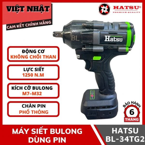 Máy siết bu lông pin hatsu BL-34TG2