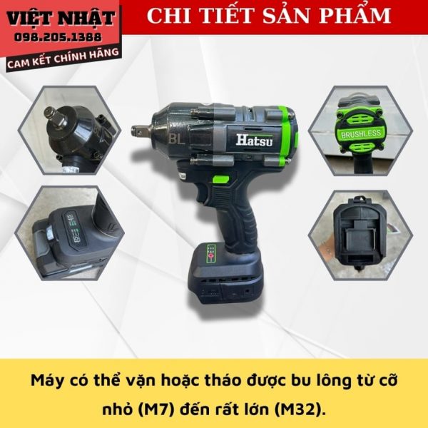 Máy siết bu lông pin hatsu BL-34TG2 - Ảnh 4