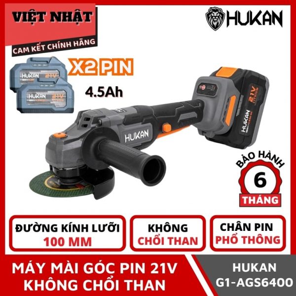 Máy cắt mài 3 tốc độ dùng pin Hukan G1-AGS6400