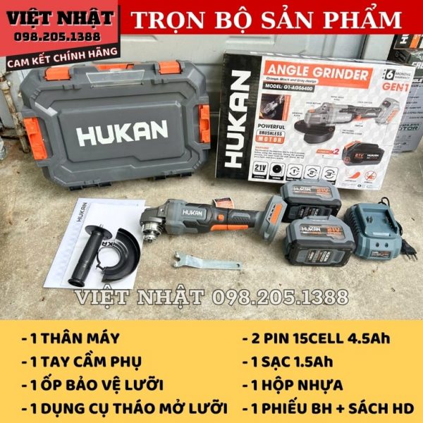 Máy cắt mài 3 tốc độ dùng pin Hukan G1-AGS6400 - Ảnh 2