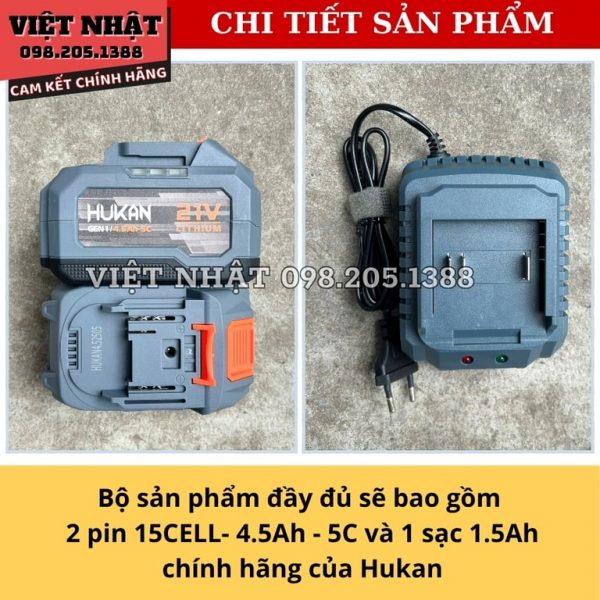 Máy cắt mài 3 tốc độ dùng pin Hukan G1-AGS6400 - Ảnh 4