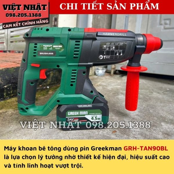 Máy khoan bê tông greekman GRH-TAN90BL - Ảnh 5