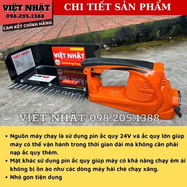 Máy hái chè ắc quy bản màu cam - Ảnh 8