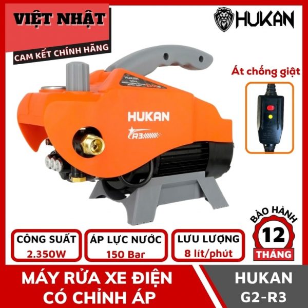 Máy rửa xe điện có chỉnh áp Hukan G2-R3