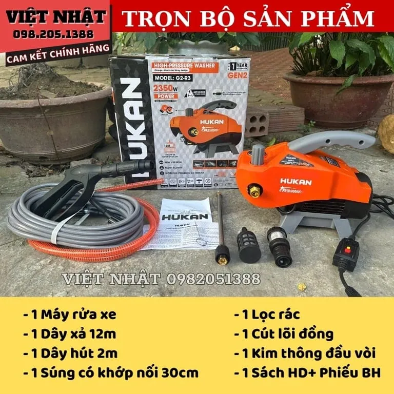 Máy rửa xe điện có chỉnh áp Hukan G2-R3 hukan G2 R3 3