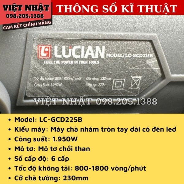 Máy chà tường cán dài Lucian LC-GCD225B - Ảnh 3