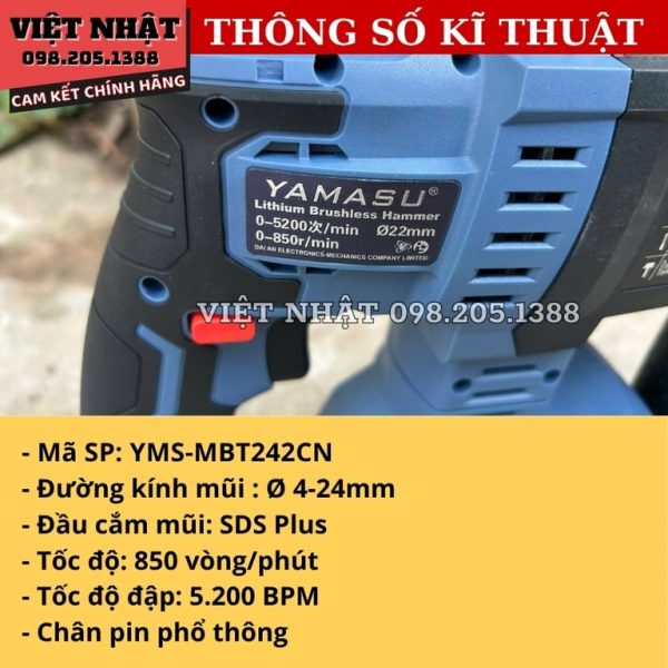 Máy khoan bê tông 2 chức năng Yamasu YMS-MBT242CN - Ảnh 3