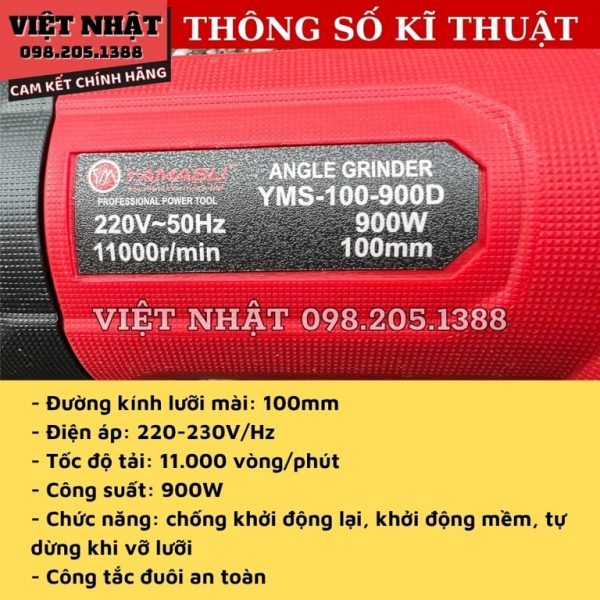 Máy mài góc Yamasu công tắc đuôi công suất 900W YMS-100-900D - Ảnh 4
