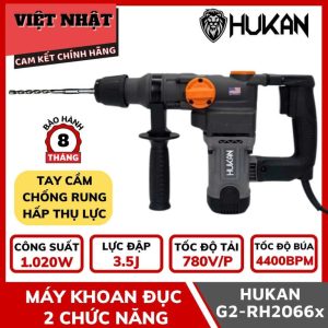 Máy khoan đục Hukan G2-RH2066x, công suât suất 1020w, lực đập 3.5J
