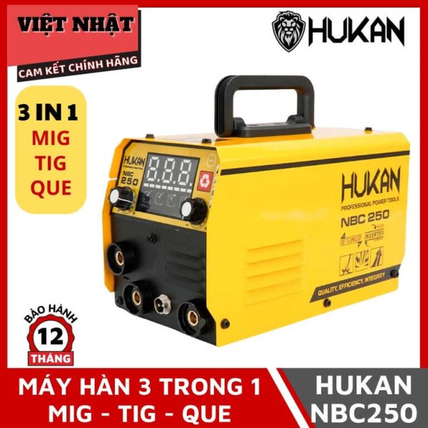 Máy hàn que + Hàn MIG + Hàn TIG 3 Chức Năng Hukan MIG-NBC250