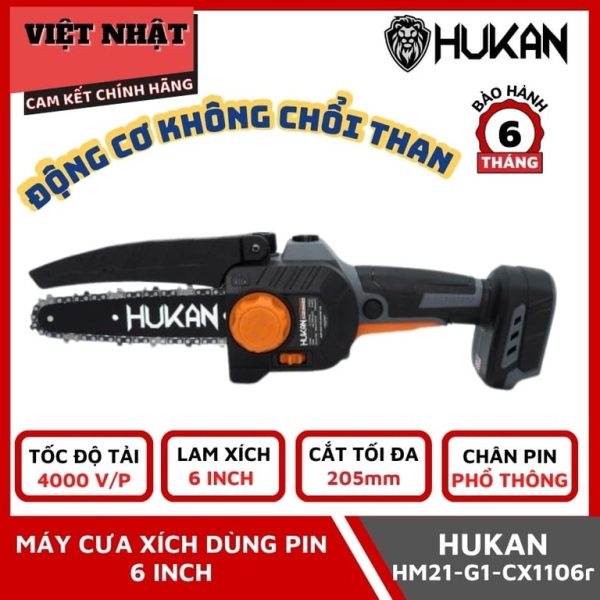 Thân máy cưa xích pin Hukan 6INCH HM21-G1-CX1106r-Điện Máy Việt Nhật