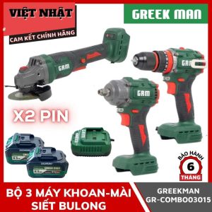 Bộ combo khoan-mài-siết bulong Greekman GR-COMBO03015-Điện Máy Việt Nhật