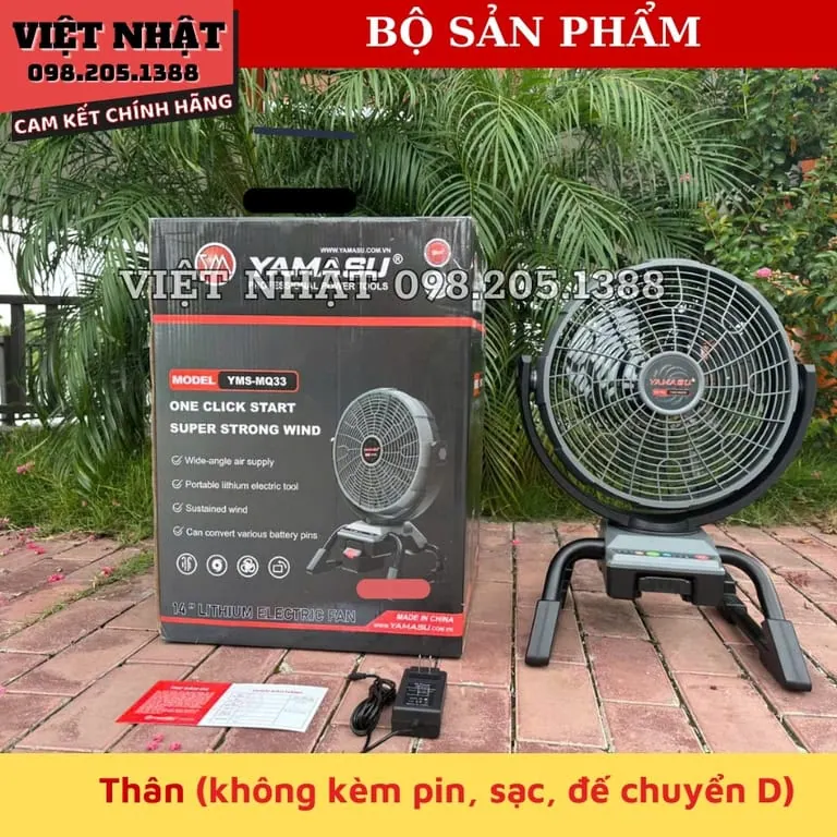 Quạt pin Yamasu YMS-MQ33, trọng lượng 4kg, 2 cổng sạc USB và TYPE C- Điện Máy Việt Nhật 14