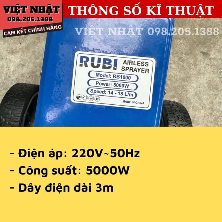 Máy phun sơn công nghiệp RUBI RB1000 – Sức mạnh vượt trội, hiệu quả tối đa 4 19