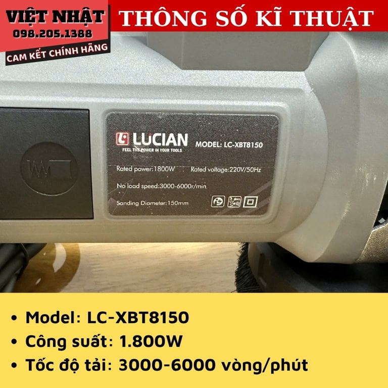 Máy chà sàn bê tông Lucian LC-XBT8150, công suất 1800W-Điện Máy Việt Nhật 4 21