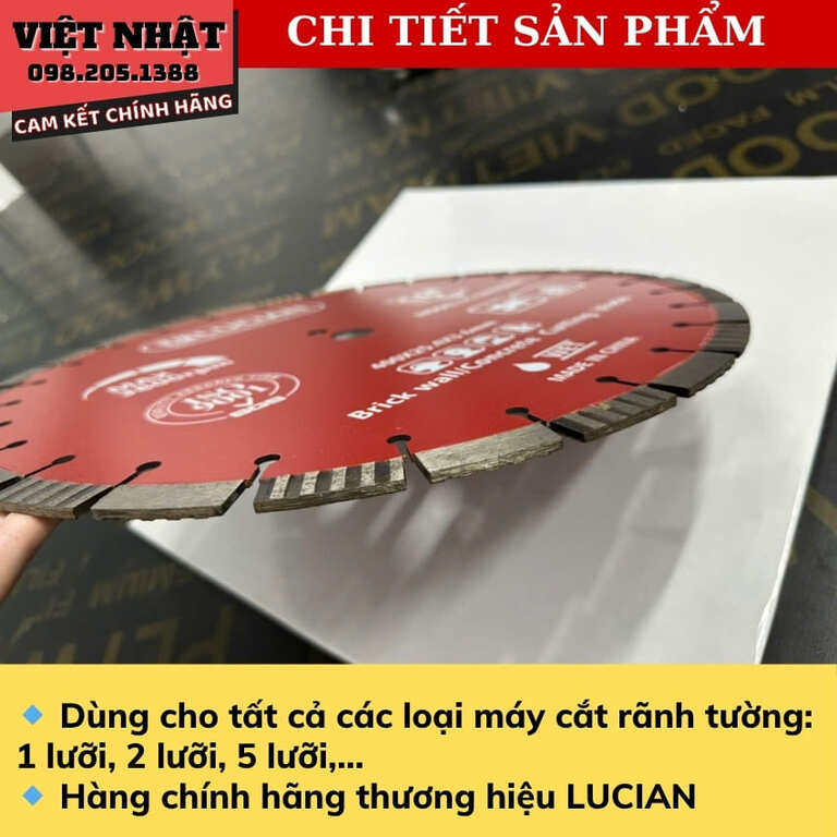 Lưỡi cắt tường Lucian 400mm, đường kính: Ø400mmx25.4×3.6mm-Điện Máy Việt Nhật 4 26