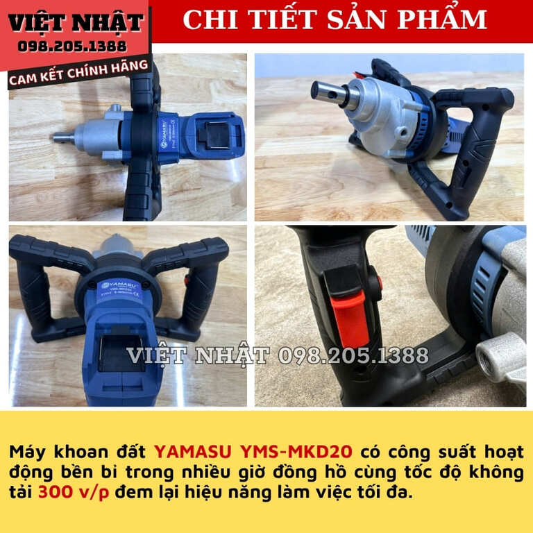 Máy khoan đất Yamasu YMS-MKD20, tính năng anti-kickback chống lật cổ tay 5 42
